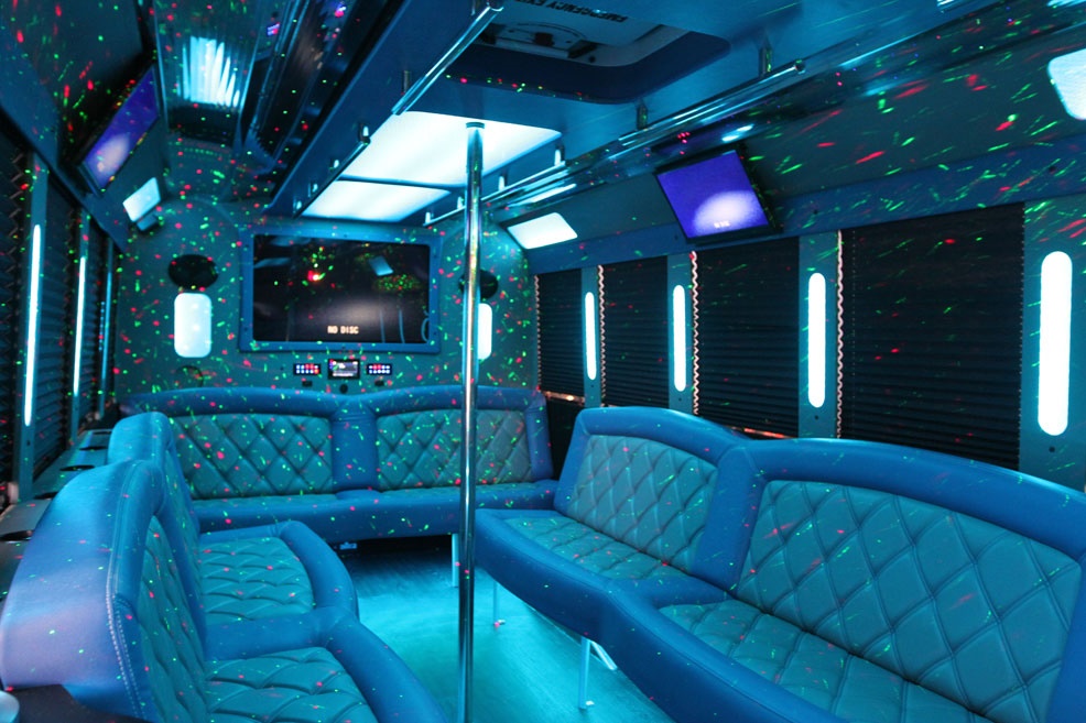 Limousine Party Bus Blue Interior Lights